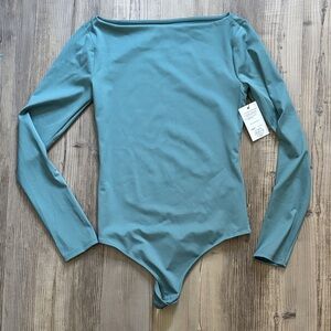 Nine West Teal Sculpting Stretch Bodysuit